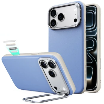 Dėklas ESR LEATHER KICKSTAND MAGSAFE IPHONE 17 PRO MAX / 18 PRO MAX LIGHT Mėlynas