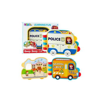 Lean Toys Interactive Educational Book Vehicles Lights Sounds Moving Elements