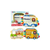 Lean Toys Interactive Educational Book Vehicles Lights Sounds Moving Elements kaina