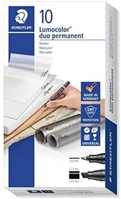 STAEDTLER Zweispitzmarker Lumocolor perm juodas 10 Stück