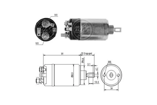 Solenoidinis jungiklis, starteris ERA ZM726