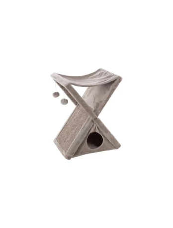Flamingo - Greta Scratching Post Fold-out w/Cave - Grey