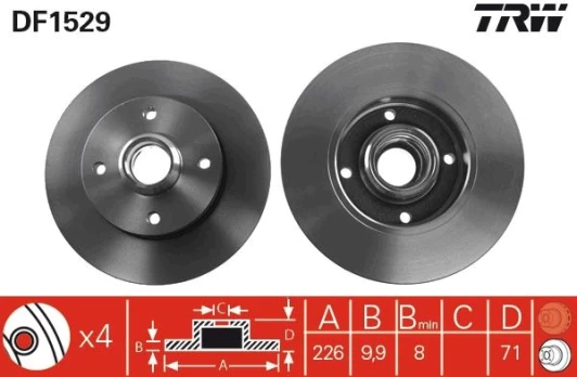 TRW DF1529 Brake Disc