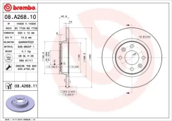 Stabdžių diskas BREMBO 08.A268.11 kaina