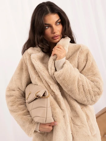 Italy Moda Płaszcz-IT-PL-2211.58-jasny smėlio spalva