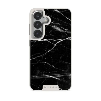 Noir Origin - Black Marble Samsung Galaxy S25 Case, Elite Light (Magnetic) / Silver