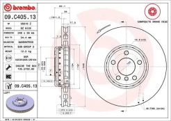 Stabdžių diskas BREMBO 09.C405.13 kaina
