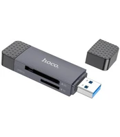 Pilkas atminties kortelių skaitytuvas USB-C + USB-A 2-in-1 USB2.0 "Hoco HB45"
