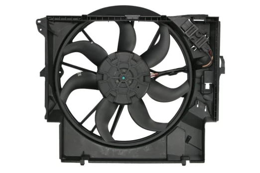 Radiator fan (with housing) fits: BMW 1 (E82), 1 (E88), 3 (E90), 3 (E91), 3 (E92), 3 (E93), X1 (E84), Z4 (E89) 1.6-3.0D 03.06-08.16