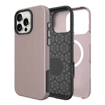 Dėklas Perfectionists Triangle Mag Case Apple iPhone 12 / 12 Pro rožinio aukso