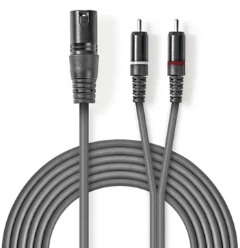 Laidas Nedis XLR M - 2x RCA M 3m