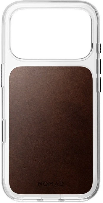 Nomad Skaidrus odinis dėklas, rustinė ruda (Horween) - iPhone 18 Pro/17 Pro