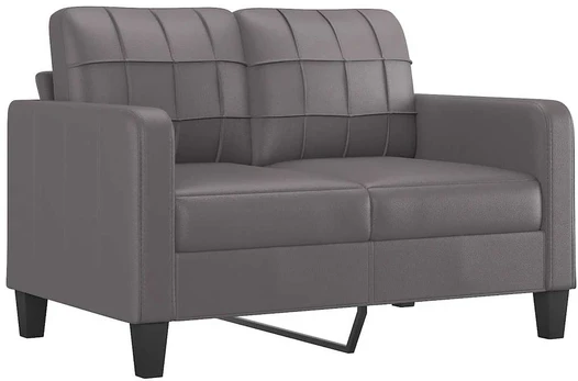 Fotelis Dvivietė sofa, pilkos spalvos, 120cm, dirbtinė oda