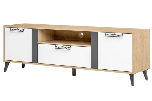 TV spintelė Moet 25, 170x55x42 cm, ruda/balta/pilka