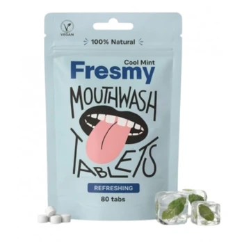 Fresmy Cool Mint Mouthwash Tablets Burnos skalavimo skysčio tabletės, 80 tabs