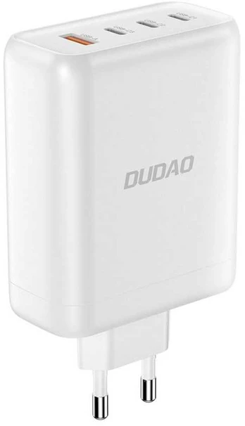 GaN Dudao A140EU USB-A / 3xUSB-C PD 140W įkroviklis - baltos spalvos
