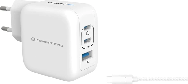 Įkroviklis Conceptronic CONCEPTRONIC Ladegerät 3Port 67W,2xUSB-C,1xUSB-A 1.5m ws