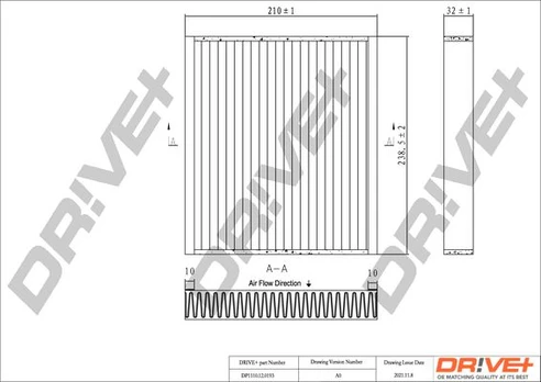 Filtras, salono oras Dr!ve+ DP1110.12.0193