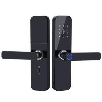 Smart durų spyna su rankena S-Link, juoda