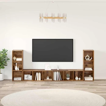 Televizoriaus spintelė 4 pcs Senas medis 37 x 35 x 107.5 cm
