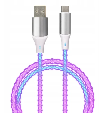 Qualo QCS-AC-00 Glowing Cable USB-A – USB-C /15W / 1m / LED
