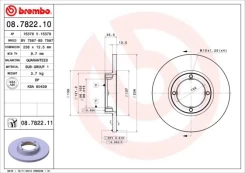 Stabdžių diskas BREMBO 08.7822.10 kaina