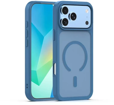 Dėklas Telforceone Mag Matt case for iPhone 17 Pro 6,3' / iPhone 18 Pro 6,3' dark mėlynas big hole
