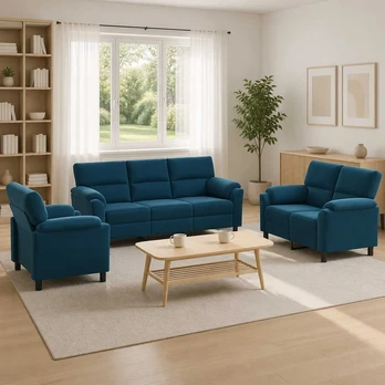 Sofa Sofos komplektas 3 vnt. Mėlyna Aksomas