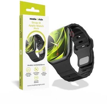 Mobile Origin dirželis III, juodas – „Apple Watch“ 44/45/46/49 mm