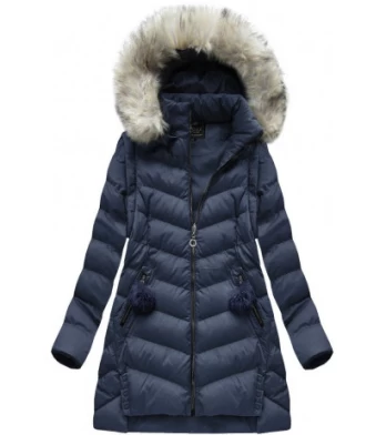 WINTER JACKET WITH DETACHABLE SLEEVES NAVY BLUE (W761) striukė