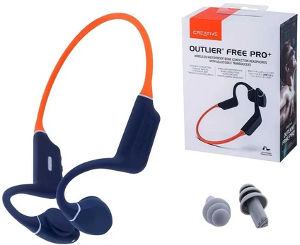 Creative ausinės belaidės Outlier Free Pro Plus oranžinės spalvos Bluetooth 5.3
