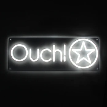 LED neoninė iškaba „Shots Ouch!“ 45 x 22 cm