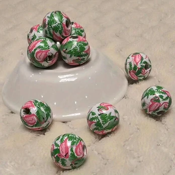 Mediniai karoliukai, Multiple Flamingos 16mm