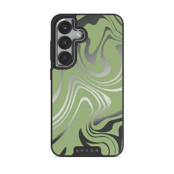 Funky Sensation - Samsung Galaxy S25 Plus Case, Elite Mirror Dark (Magnetic) / Silver