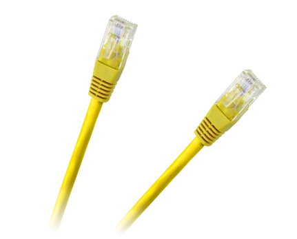 Patchcord kabel UTP 8c wtyk-wtyk 1.5m CCA żółty