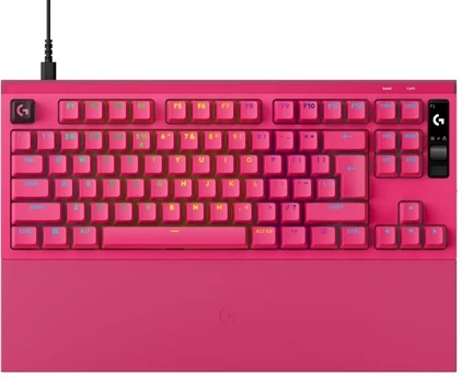 „Logitech“ žaidimų klaviatūra „PRO X2 Rapid Keyboard Pink“ (belaidė) (920-014110)