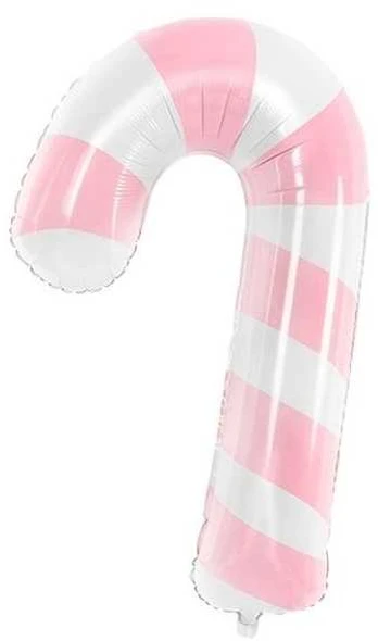 Party Deco Folieballon Candy cane, lyserød