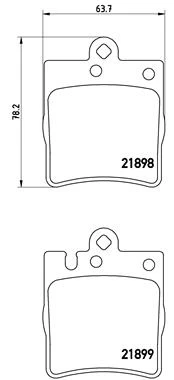 Stabdžių trinkelių rinkinys, diskinis stabdys BREMBO P 50 033