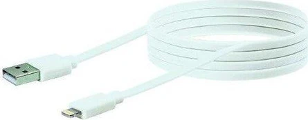 Schwaiger USB Kabelis 2.0 Apple Lightning 2,0m Flachkabel baltas