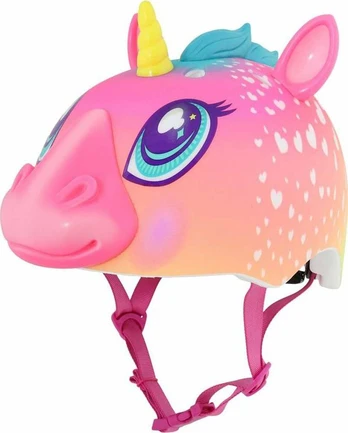 Vaikiškas dviratininko šalmas C-Preme Super Rainbow Corn, rožinis
