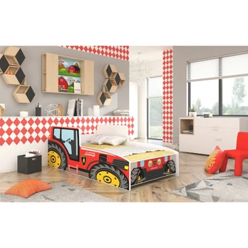 Lova su čiužiniu TRACTOR RED 160x80