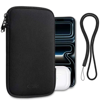 Juodas universalus dėklas 6.0-7.2" telefonams "Tech-Protect SM70 Universal Phone Pouch"