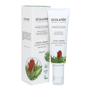 Veido kremas Ecolatier Intense Hydration Organic Aloe Vera, 50 ml