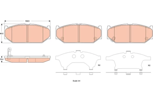 TRW GDB3522 Brake pad set