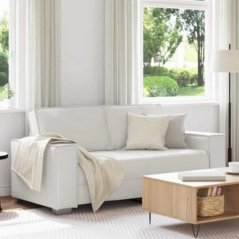 Dvivietė sofa Balta 140 cm Dirbtinė oda