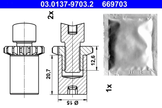ATE 03.0137-9703.2 Brake shoe fitting kit