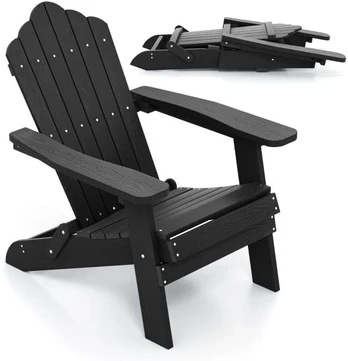 Sulankstoma Adirondack kėdė juoda
