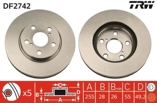TRW DF2742 Brake Disc