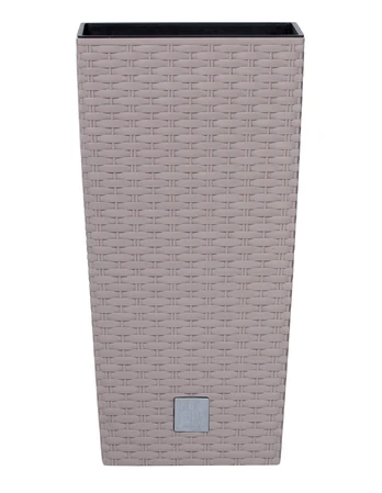 Plastikinis vazonas RATO SQUARE, su įdėklu, smėlio sp., 32,5 x 32,5 x 61 cm
