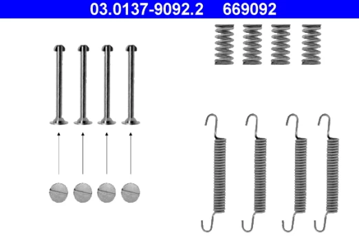 ATE 03.0137-9092.2 Brake shoe fitting kit